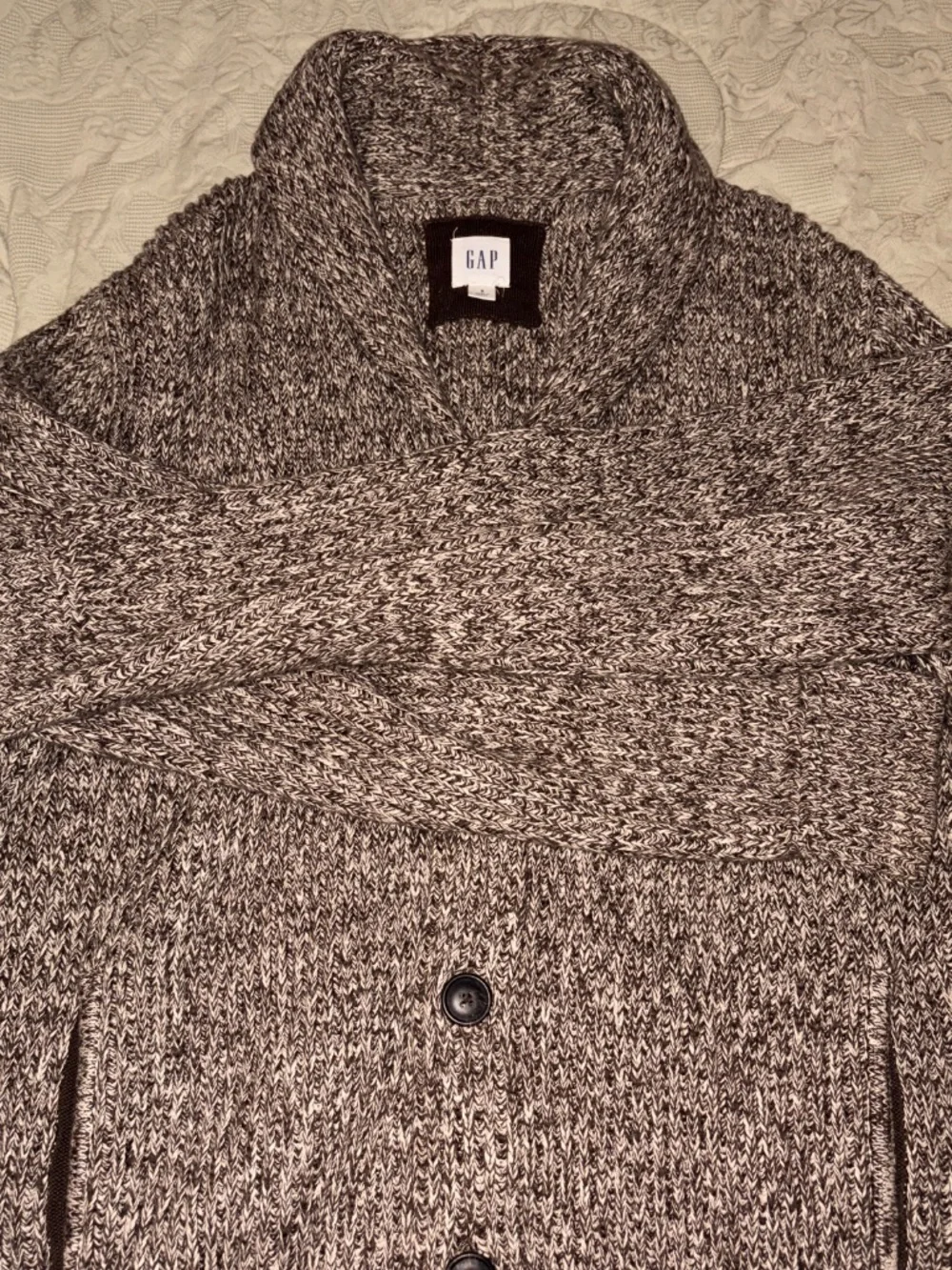 Gap Heavy Shawl Cardigan Marled Brown Men’s Small